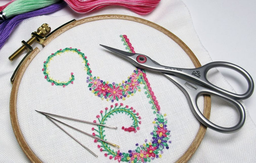 Этапы вышивки гладью