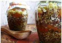 Рецепты с курагой, изюмом, грецкими орехами, медом и лимоном — калорийность, польза и вред курага изюм грецкий орех мед лимон польза и вред